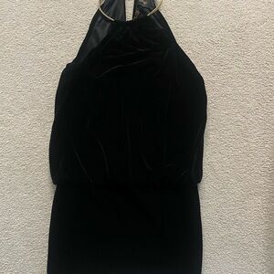 Laundry By Shelli Segal Black Sleeveless Halter Mini Dress